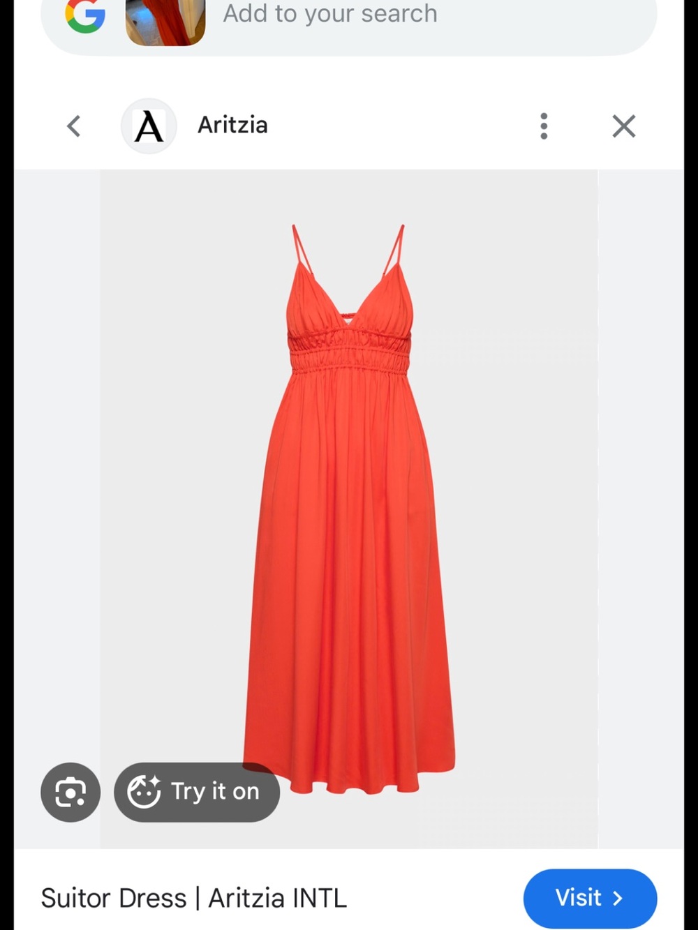 Aritzia Coral Maxi Slip Dress with Smocked Waist